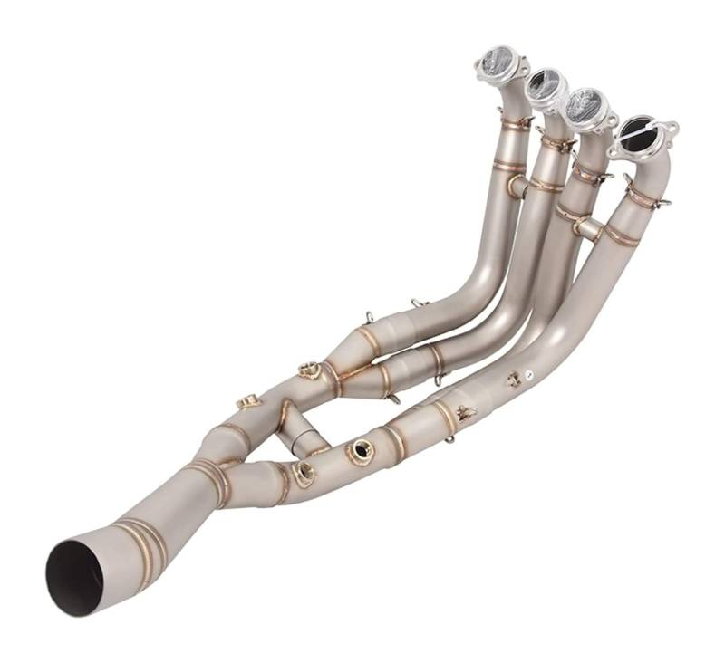 Motorrad Auspuff Schalldämpfer Für B&MW S1000R S1000RR 2019 2020 2021 2022 Titan Legierung Auspuff Header Vorne Rohr Auf Schalldämpfer Spitze Zubehör Motorrad(Stainless Steel a) von FAHBSTR