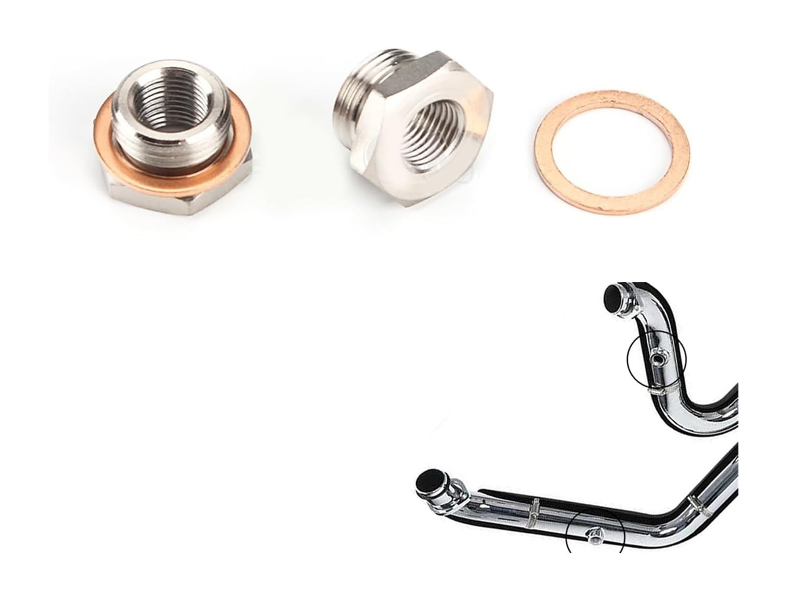 Motorrad Auspuff Schalldämpfer Für H&Arley Für Dyna Low Rider Für FXDL 2012-2017 Für Dyna Low Rider S Für FXDLS 2017 Zubehör 18mm-12mm O2 Sauerstoff Reduzierer(2 Pcs) von FAHBSTR