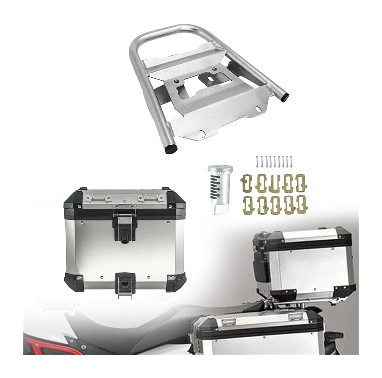 Motorrad-Gepäckträger Für B&MW F700GS F 700 GS 2009-2017 Top Case Pannier Satteltasche Halterung Stamm Box Motorrad Aluminium Box Gepäckträger(Top Case Sl Rack Sl) von FAHBSTR