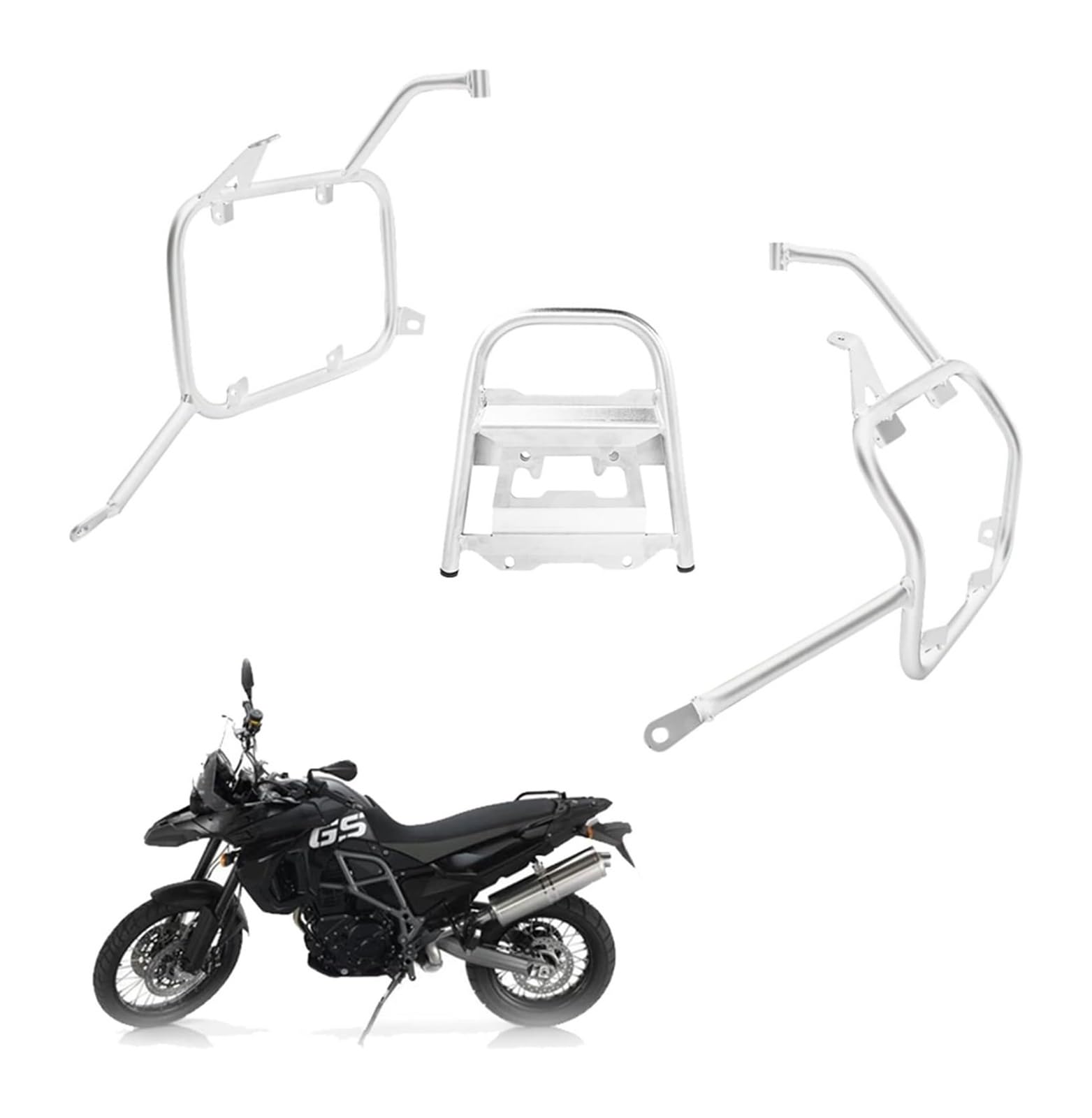 Motorrad-Gepäckträger Für B&MW F800GS F700GS F 800 700 F800 GS 2009-2017 Motorrad Top Box Rack Seite Packtaschen Halterung Gepäck Fall Satteltasche Unterstützung(One Set B) von FAHBSTR