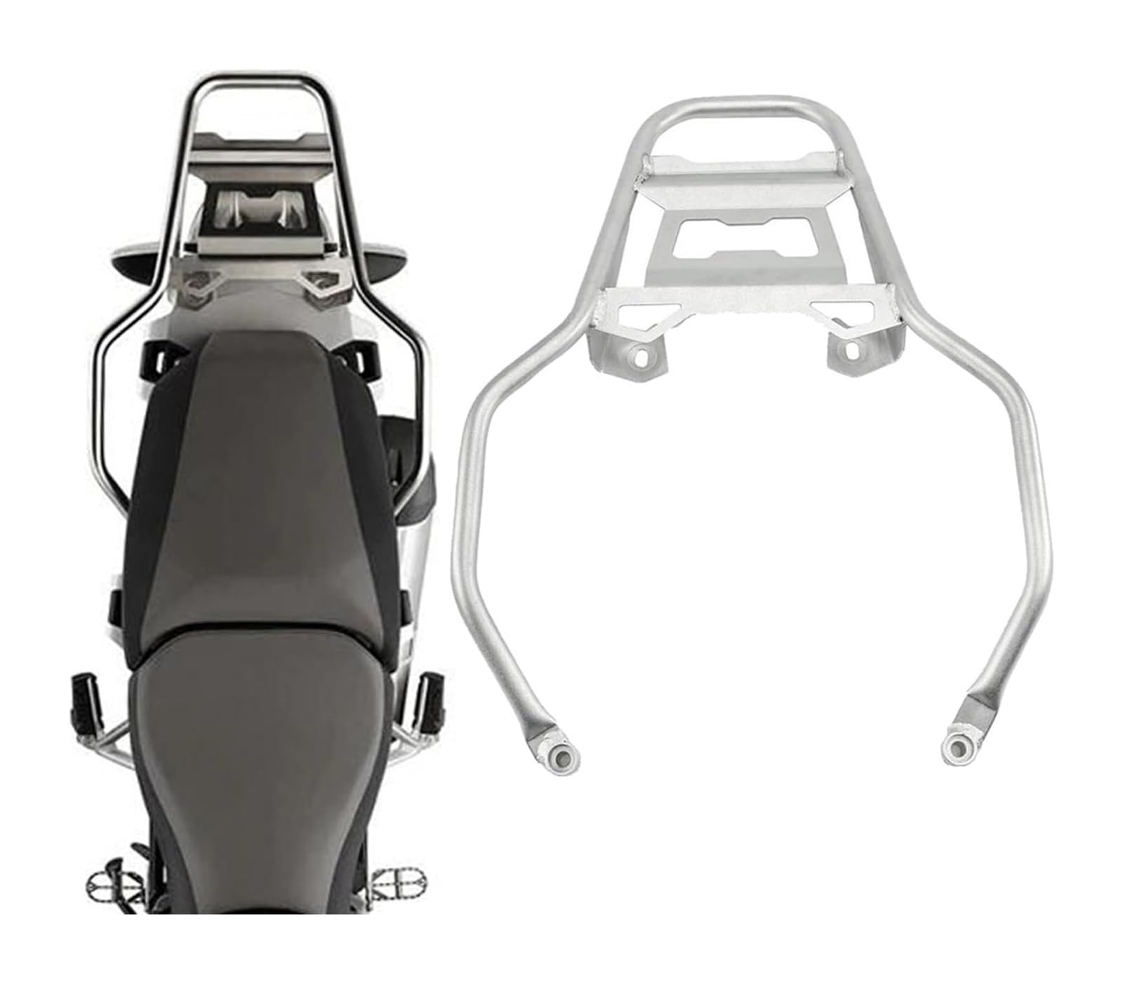 Motorrad-Gepäckträger Für B&MW R1200GS LC Für Abenteuer 2014-2021 Top Case Rack Gepäck Hinten Schwanz Box Halterung Stamm Unterstützung Halter Motorrad(Silber) von FAHBSTR