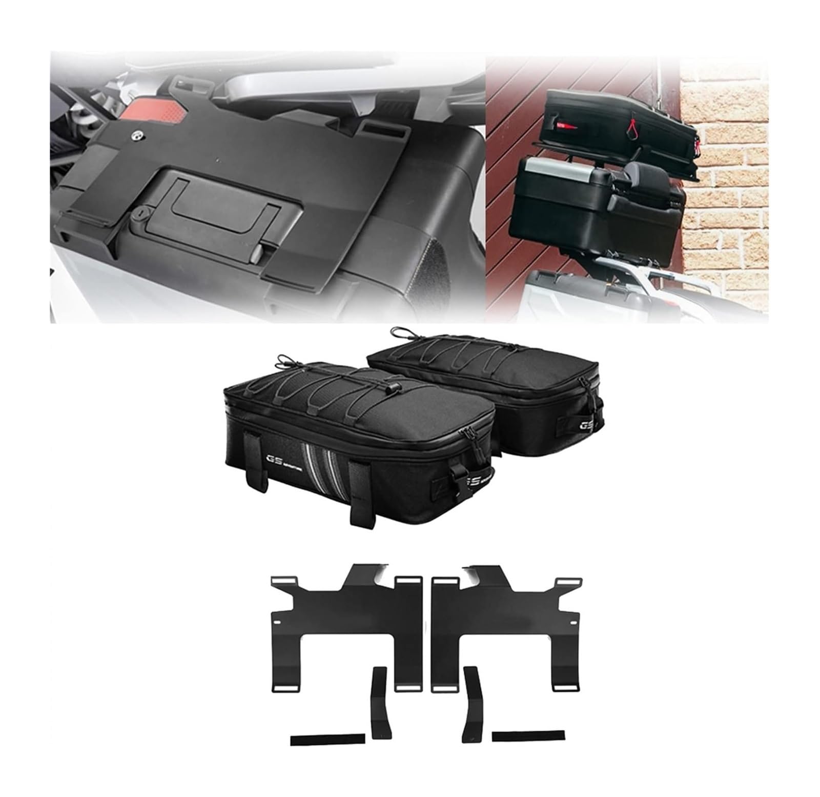 Motorrad-Gepäckträger Für B&MW R1200GS R1250GS F750GS F850GS LC ADV 2013-2022 Gepäckträger Top Rack Seite Gepäck Top Box Packtaschen Tasche Motorrad(Side Rack with Bag) von FAHBSTR