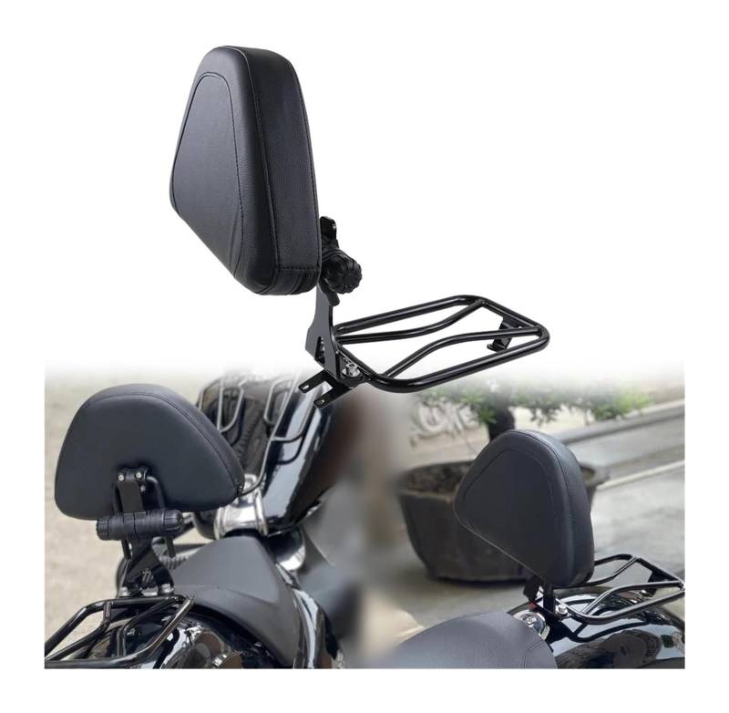 Motorrad-Gepäckträger Für B&MW R18 100 Years Motorrad Solositz Rückenlehne Fahrer Rückenkissen Fahrer Sissy Bar Mit Gepäckträger Hinten(A Black) von FAHBSTR