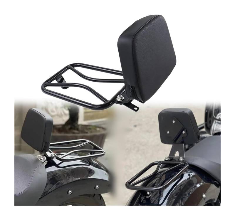 Motorrad-Gepäckträger Für B&MW R18 100 Years Motorrad Solositz Rückenlehne Fahrer Rückenkissen Fahrer Sissy Bar Mit Gepäckträger Hinten(B Black) von FAHBSTR