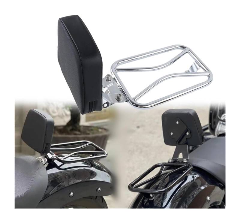 Motorrad-Gepäckträger Für B&MW R18 100 Years Motorrad Solositz Rückenlehne Fahrer Rückenkissen Fahrer Sissy Bar Mit Gepäckträger Hinten(B Chromed) von FAHBSTR