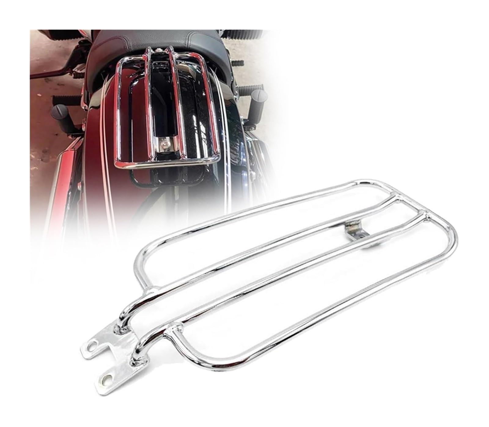 Motorrad-Gepäckträger Für B&MW R18 2020 2021 2022 2023+ Motorrad Rücksitz Gepäckhalterung Unterstützung Träger Cargo Rack Regal(Silber) von FAHBSTR