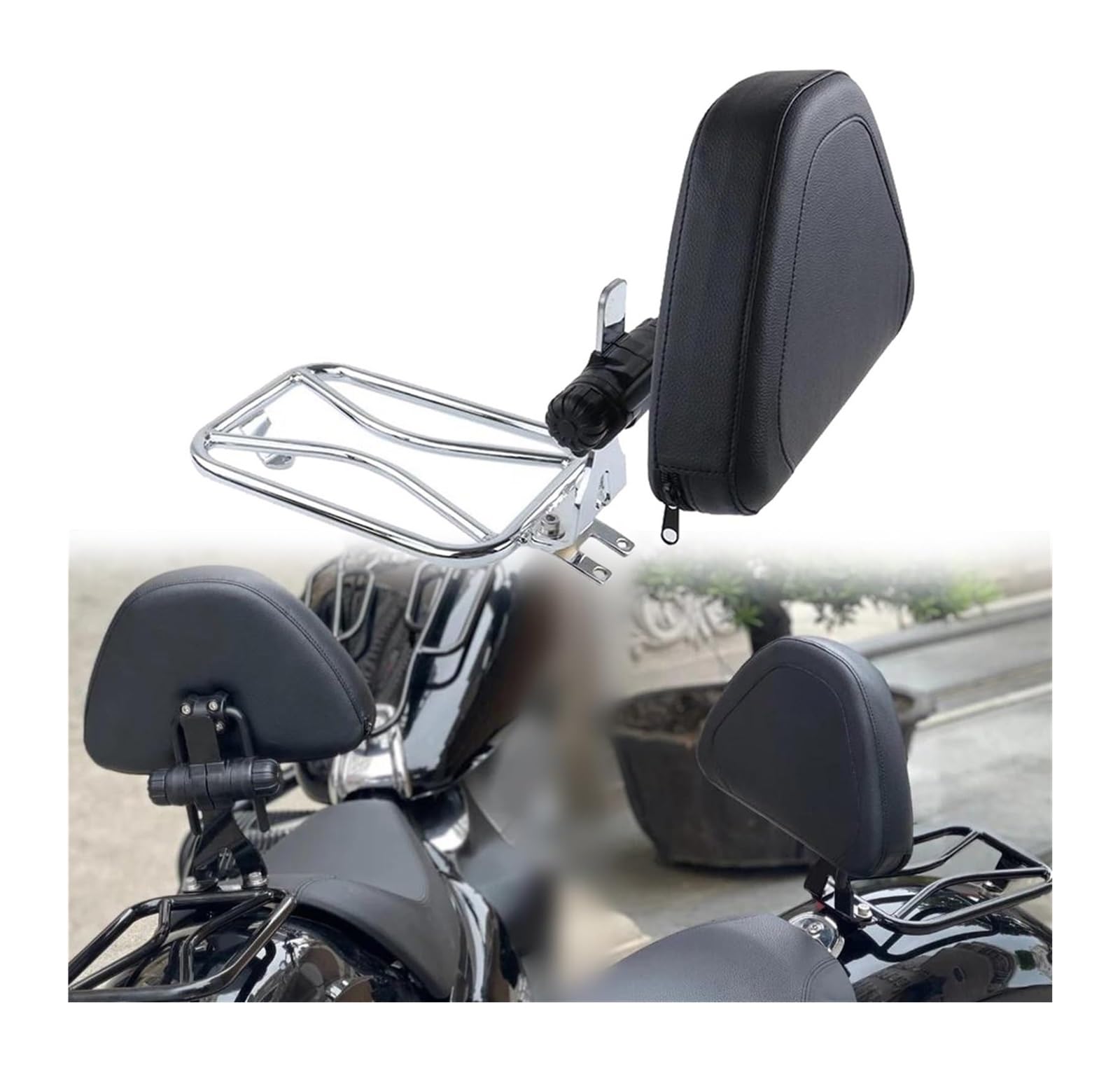 Motorrad-Gepäckträger Für B&MW R18 2020 2021 2022 2023 2024 Motorrad Solositz Rückenlehne Reiter Rückenkissen Fahrer Sissy Bar Mit Gepäckträger Hinten von FAHBSTR