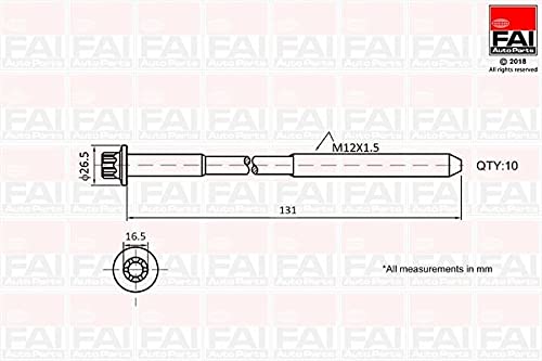 FAI Produkte gibt 's in unserem Zylinder Head Bolt Kit Teilenummer: b896 von FAI AUTOMOTIVE PLC