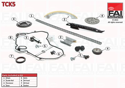 Fai Autoparts Steuerkettensatz [Hersteller-Nr. TCK5] für Alfa Romeo, Opel von FAI AutoParts