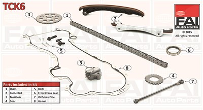 Fai Autoparts Steuerkettensatz [Hersteller-Nr. TCK6] für Alfa Romeo, Chevrolet, Citroën, Fiat, Ford, Lancia, Opel, Peugeot, Suzuki von FAI AutoParts