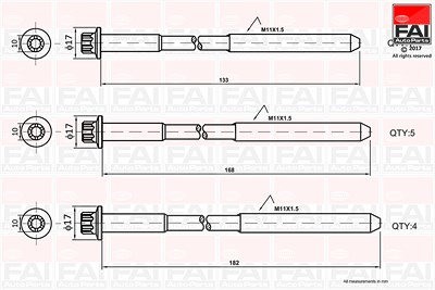 Fai Autoparts Zylinderkopfschraubensatz [Hersteller-Nr. B1058] für Seat, Skoda, VW von FAI AutoParts