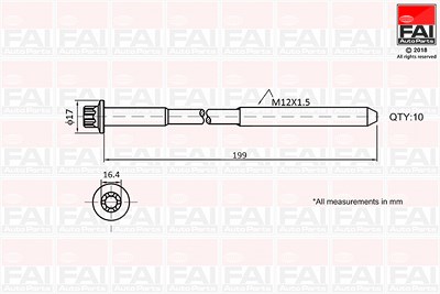 Fai Autoparts Zylinderkopfschraubensatz [Hersteller-Nr. B1756] für Alpina, BMW, Mini, Toyota von FAI AutoParts