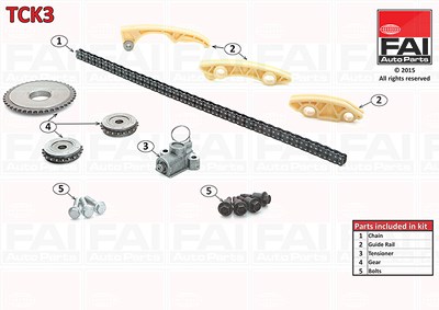 Fai Autoparts Steuerkettensatz [Hersteller-Nr. TCK3] für Alfa Romeo, Fiat, Opel von FAI AutoParts