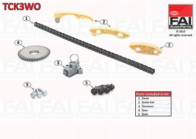 Fai Autoparts Steuerkettensatz [Hersteller-Nr. TCK3WO] für Opel von FAI AutoParts