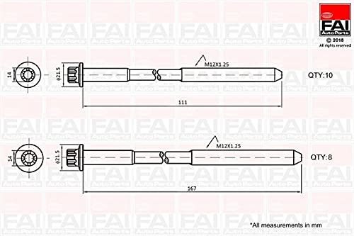 B2124 FAI HEAD BOLT (BOX OF 18) OE QUALITY von FAI Autoparts