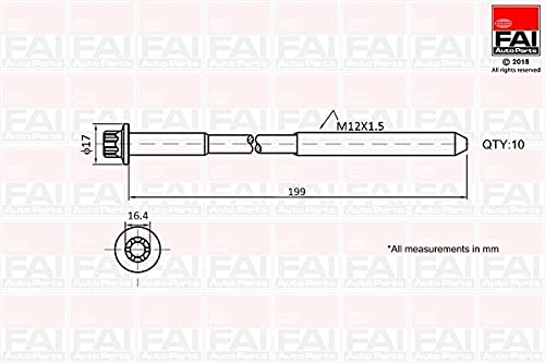 FAI Kopfschrauben-Set, 10 Stück, 11128513128, Teilenummer: B1756 von FAI Autoparts