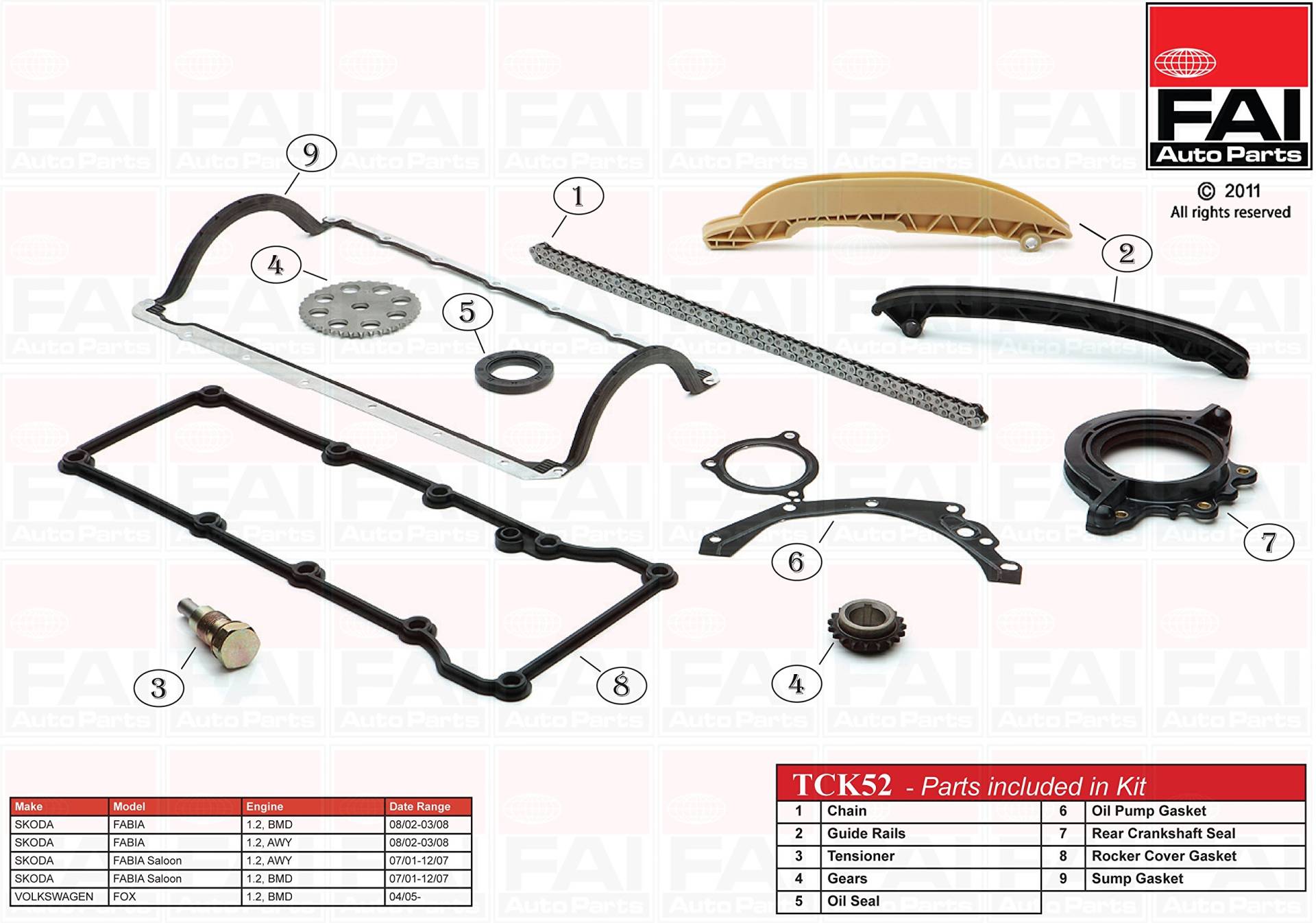 TCK52 FAI TIMING CHAIN KIT OE QUALITY von FAI Autoparts