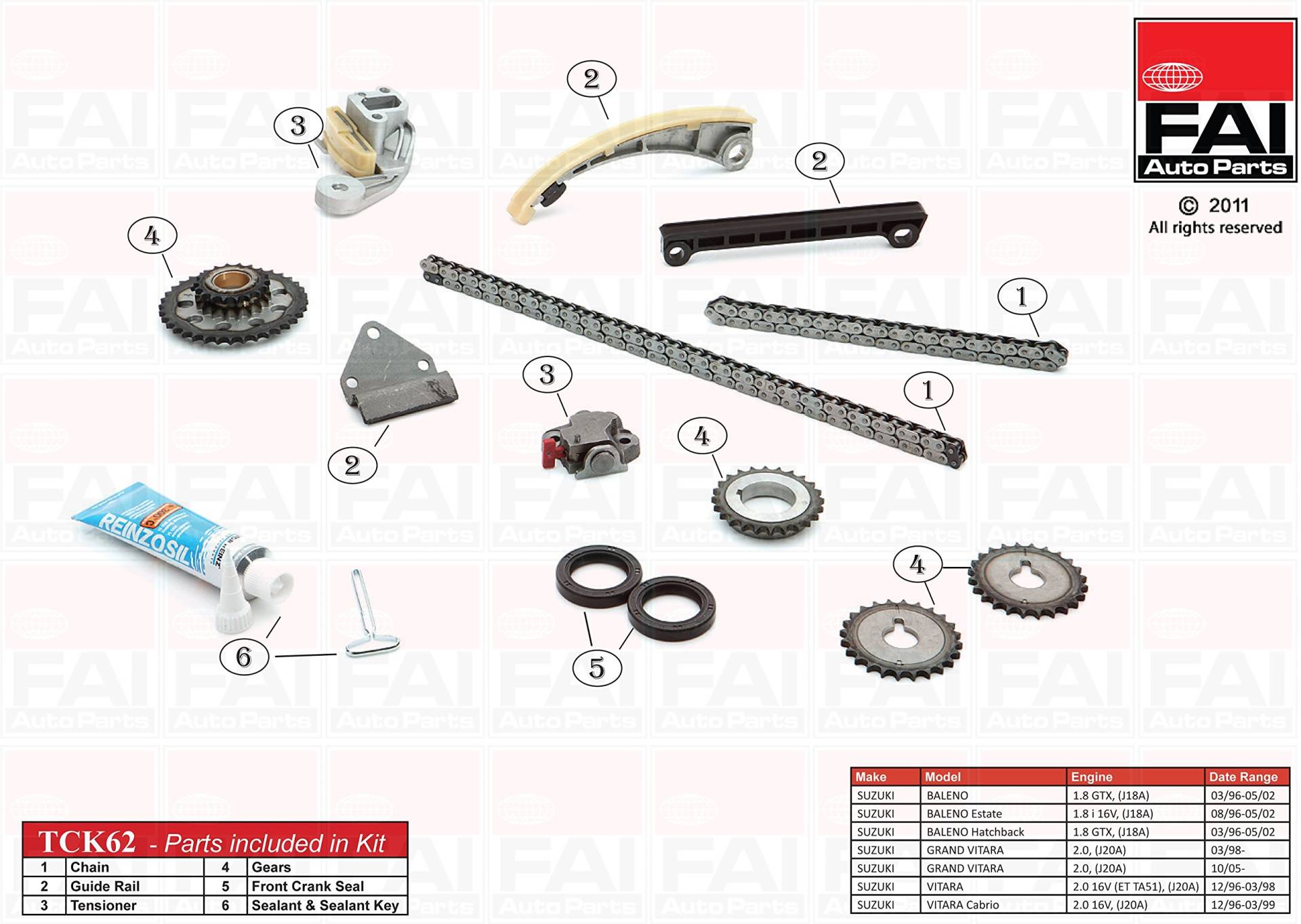 TCK62 FAI TIMING CHAIN KIT OE QUALITY von FAI Autoparts