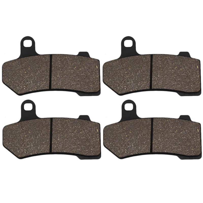 Front Brake Pads Für HARLEY DAVIDSON FLHX Street Glide 2008-2015 Motorrad Bremsbeläge Vorne Und Hinten Bremsbeläge Organisch Vorne Passend(Color:2pairs) von FAIRAH-2571