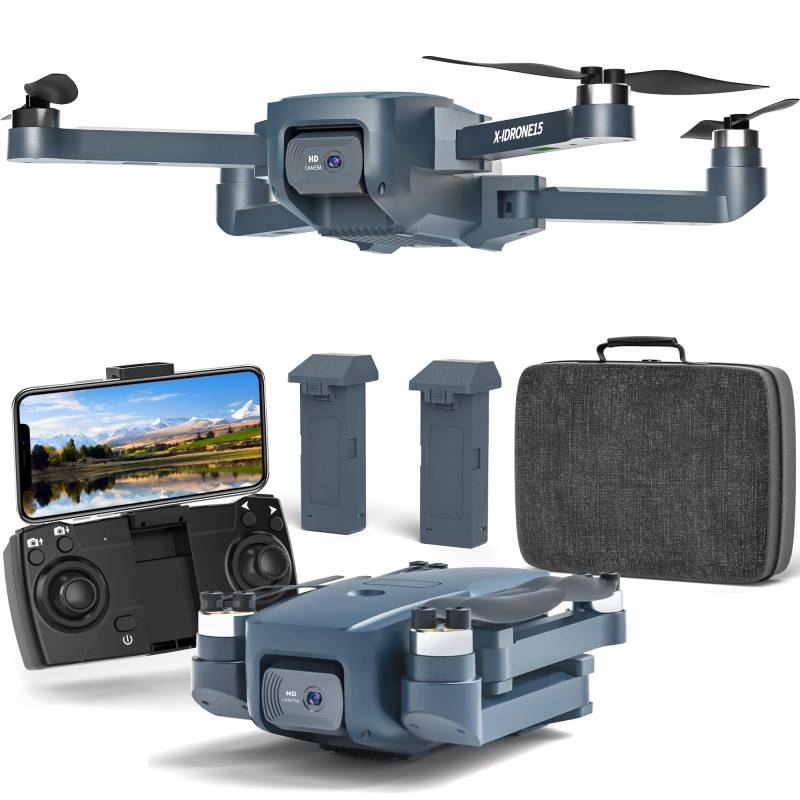 Drohne mit Kamera HD 4K,KinderDrohnen mit 2 Cameras,40km/h Max,Faltbare FPV Drone 5GHz WiFi,Bürstenloser Motor Drones für Erwachsene,Höhenhaltung,Kopflosem Modus für Anfänger,2 Modulare Batterien von FAKJANK