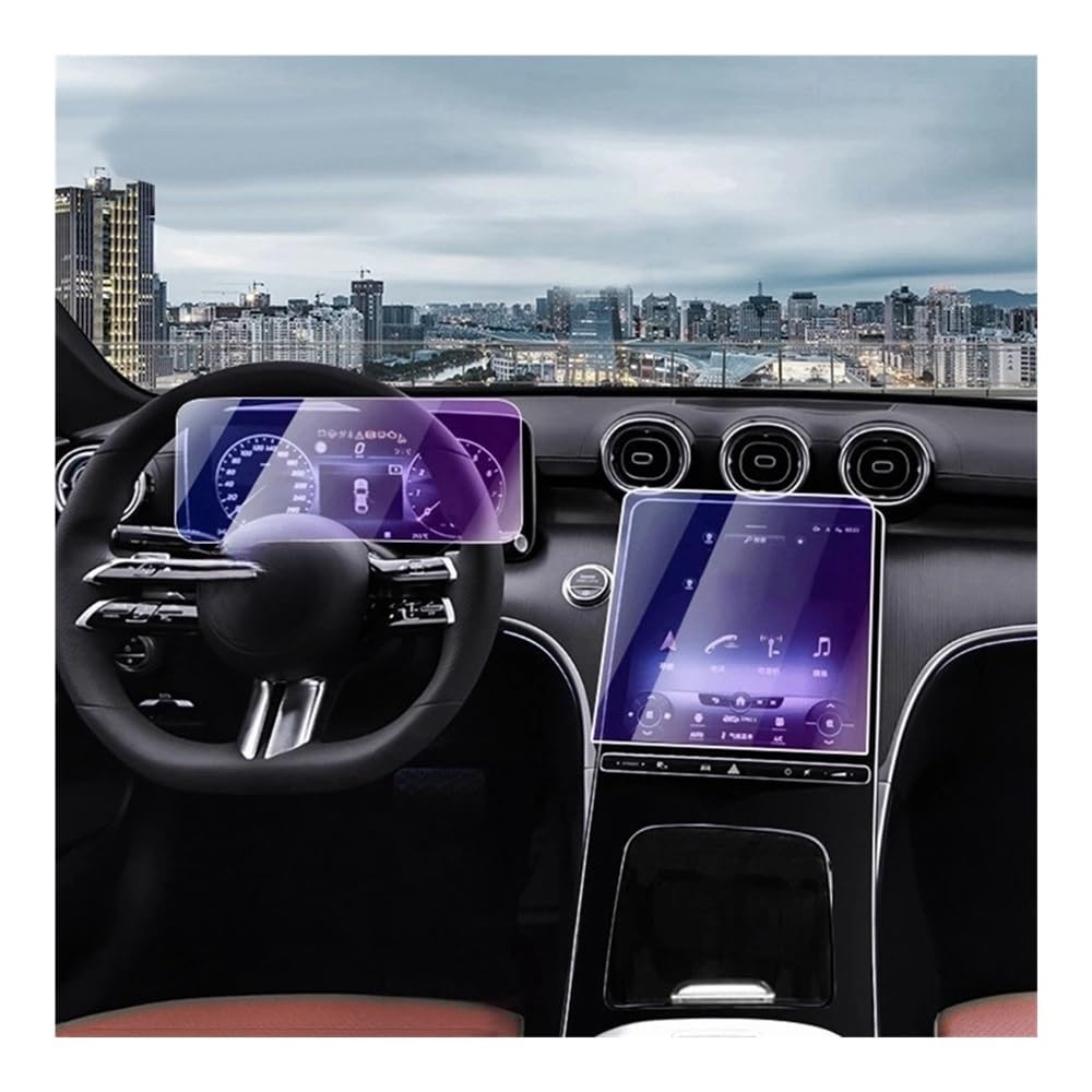 Displayschutzfolie Folie 2 Stücke Auto GPS Bildschirm Film Instrument Gehärtetes Glas Schutzfolie Für Benz Für C-Klasse Für W206 2022 + von FALELELV