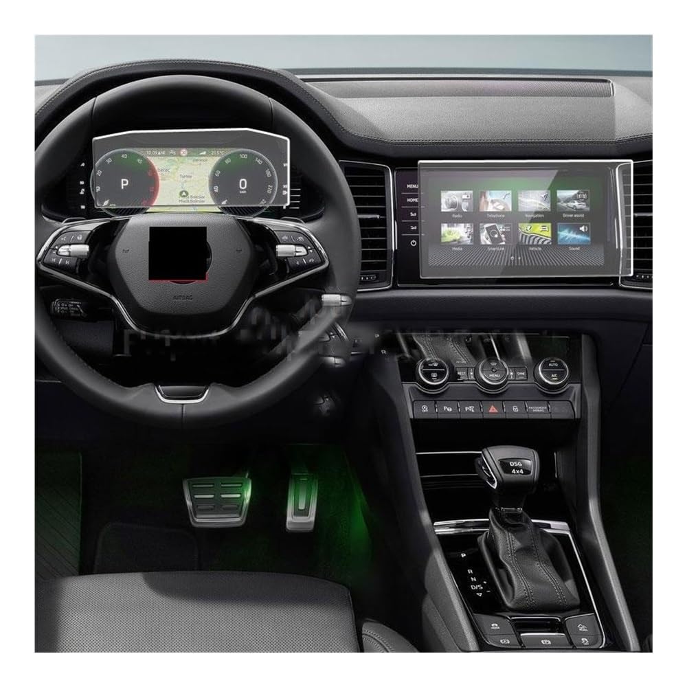 Displayschutzfolie Folie Auto GPS Navigation Gehärtetem Glas Für Skoda Für Kodiaq 2021 Dashboard Display-schutzfolie Instrument von FALELELV