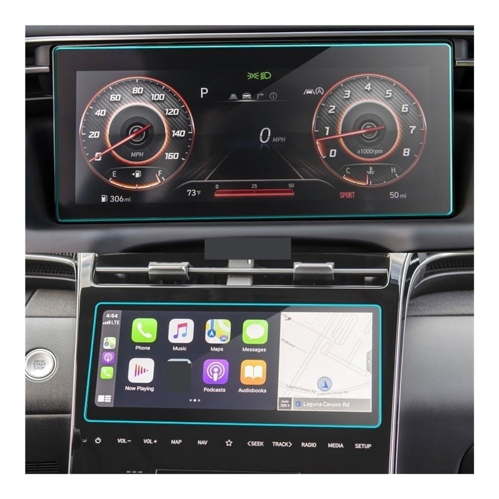 Displayschutzfolie Folie Auto GPS Navigierung Displayschutzfolie Schutzfolie für Hyundai für Tucson für NX4 2021 Dashboard von FALELELV