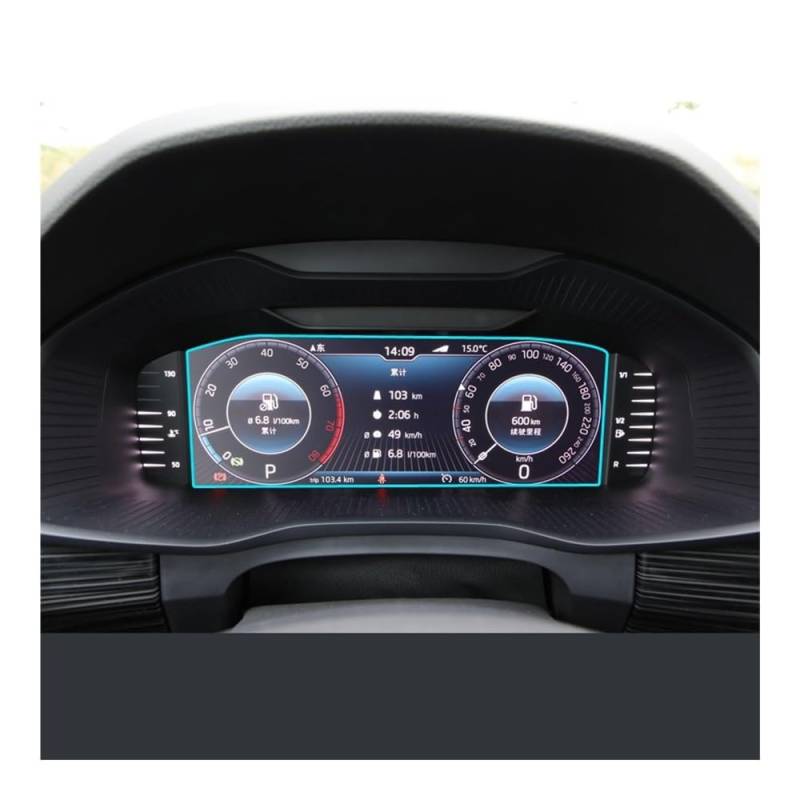 Displayschutzfolie Folie Auto Screen Protector PET Film Für Skoda Für Octavia 2019-2020 Dashboard Instrument Panel Bildschirm von FALELELV