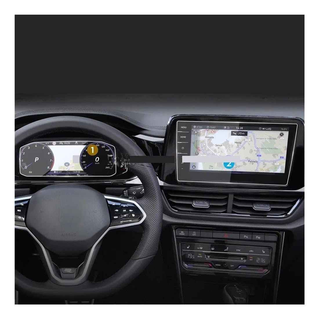 Displayschutzfolie Folie Displayschutzfolie aus gehärtetem Glas für T-ROC 2022 9,2 Zoll, Auto-GPS-Navigation und Instrumenten-Innenraumfolie von FALELELV