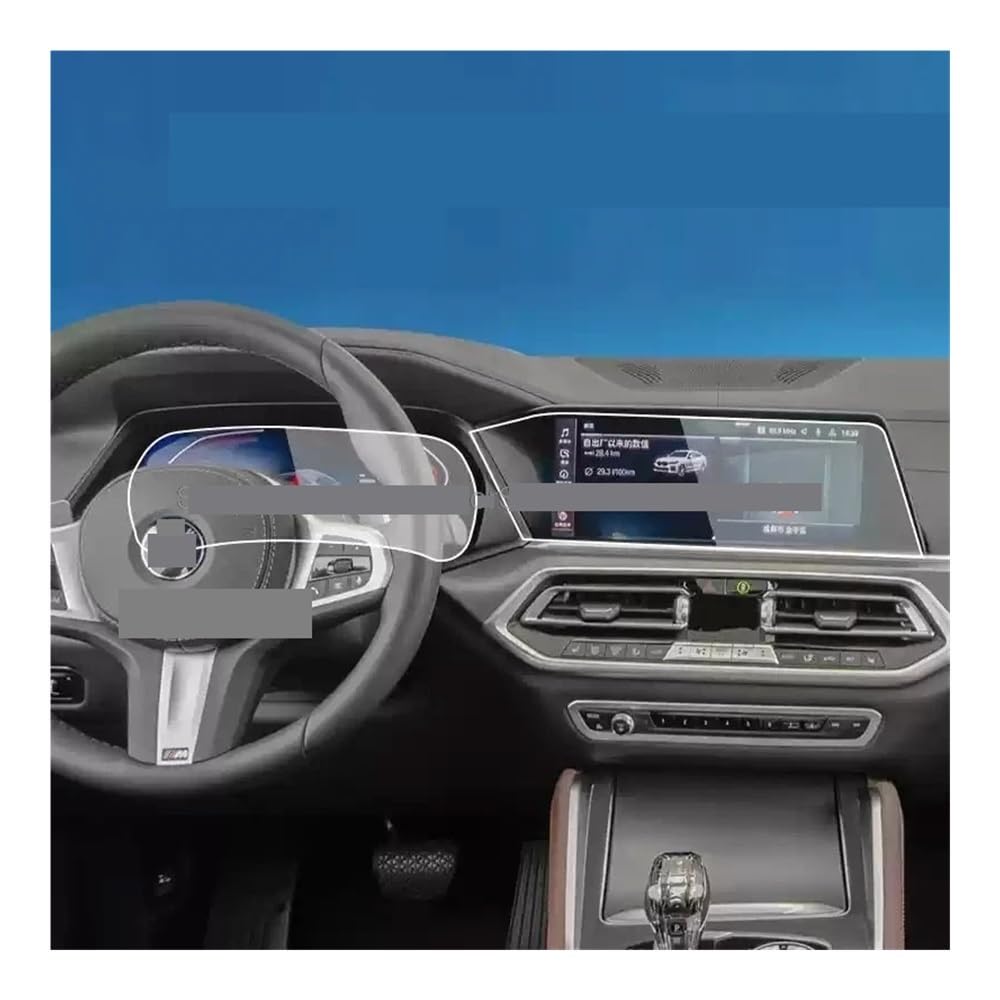 Displayschutzfolie Folie Displayschutzfolie aus gehärtetem Glas für X5 für MK4 für G05 2019–2022, Auto-Navigationsinstrument von FALELELV