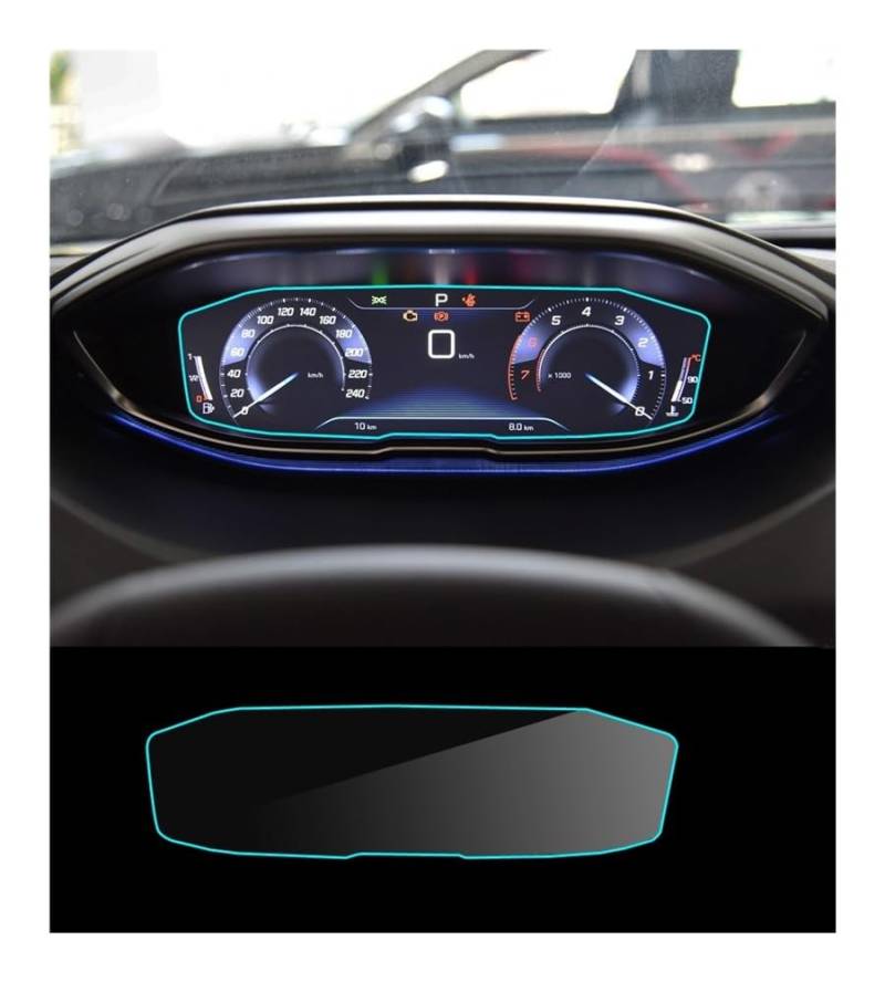 Displayschutzfolie Folie Displayschutzfolie für Peugeot 3008 5008 2017–2019, Auto-Armaturenbrett, Instrumententafel, schützend von FALELELV