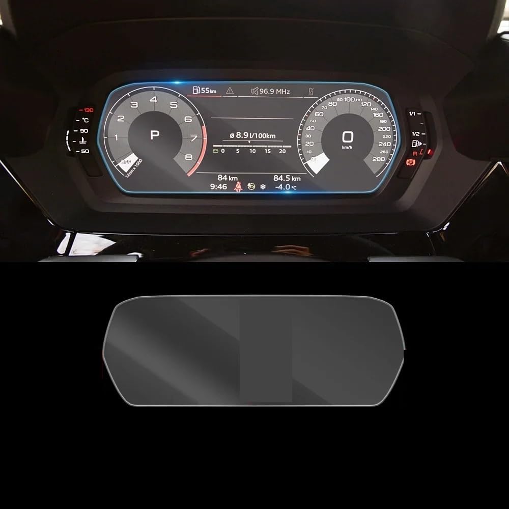 Displayschutzfolie Folie Für A3 2021-2022 Auto Multimedia-Dashboard Instrumententafel GPS-Navigationsbildschirm Schutzfolie aus gehärtetem Glas von FALELELV