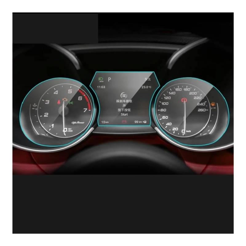 Displayschutzfolie Folie Für Alfa Für Romeo Für Stelvio Für Giulia 2015-2023 Instrument Panel Membran Bildschirm TPU Schutz Film von FALELELV