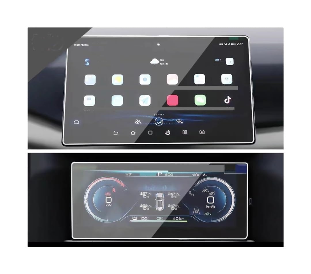 Displayschutzfolie Folie Für BYD Für Yuan 2024 10,1 Zoll GPS Navigation Und Dashboard Touch Screen Schutz Film von FALELELV