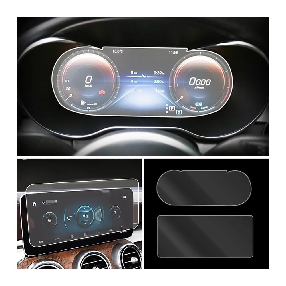 Displayschutzfolie Folie Für Benz Für GLC Klasse Für W253 2020-2021 Auto Dashboard Instrument GPS Navigation Bildschirm Gehärtetes Glas Schutz Film von FALELELV