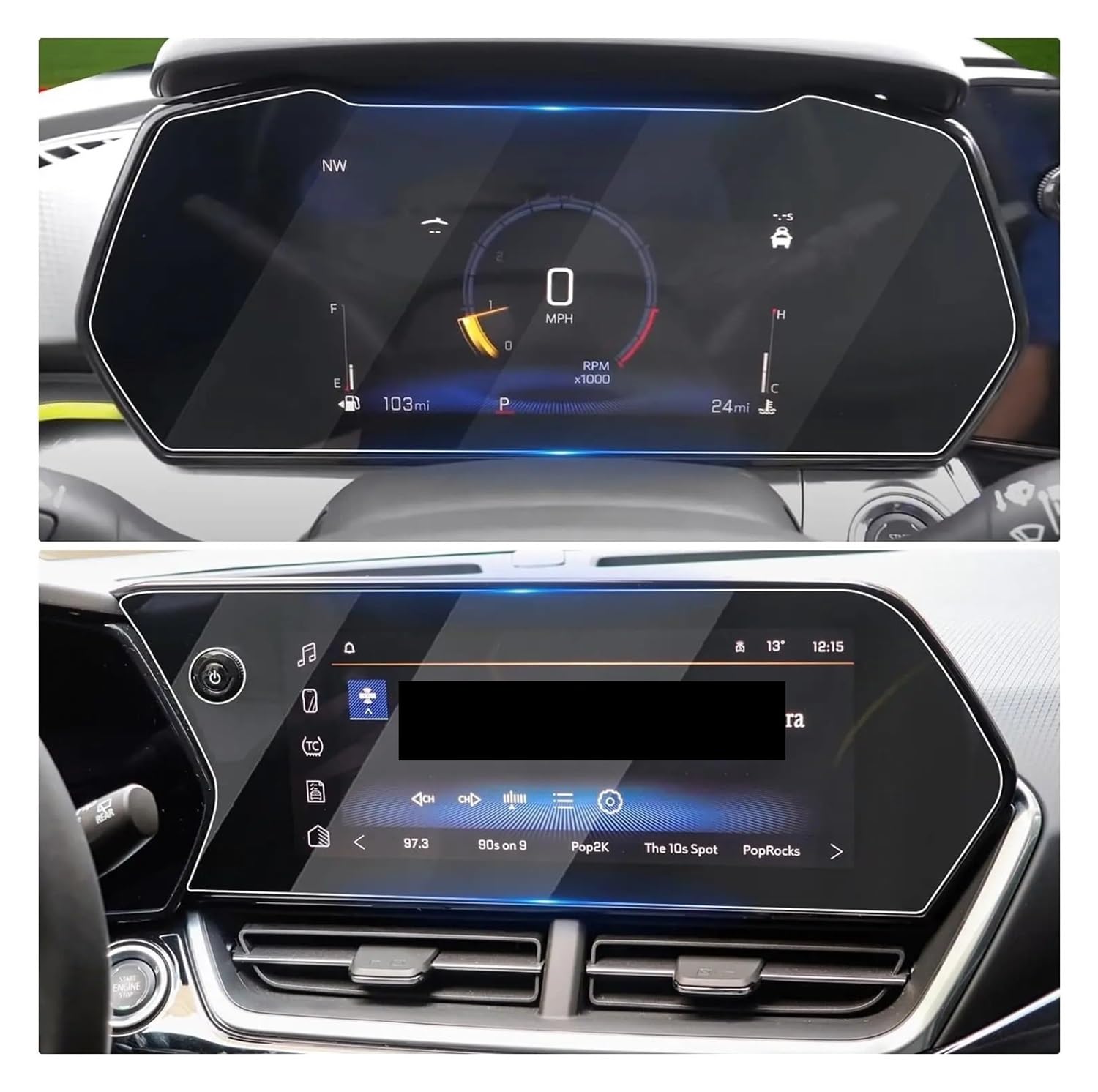 Displayschutzfolie Folie Für Chevy Für Trax Für Activ 2024 Auto GPS UND Dashboard Touch Gehärtetem Glas Display-schutzfolie von FALELELV