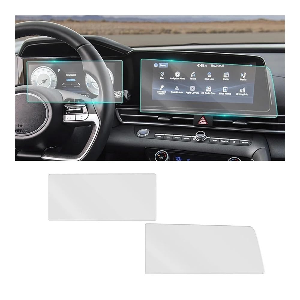 Displayschutzfolie Folie Für Hyundai Für Elantra 2021 Auto Dashboard Instrument Panel GPS Navigation Display Schutz Film von FALELELV