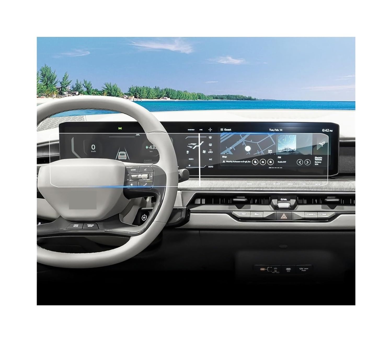 Displayschutzfolie Folie Für KIA für K4 2024 12,3 Zoll GPS-Navigation und Dashboard-Touchscreen Schutzfolie von FALELELV