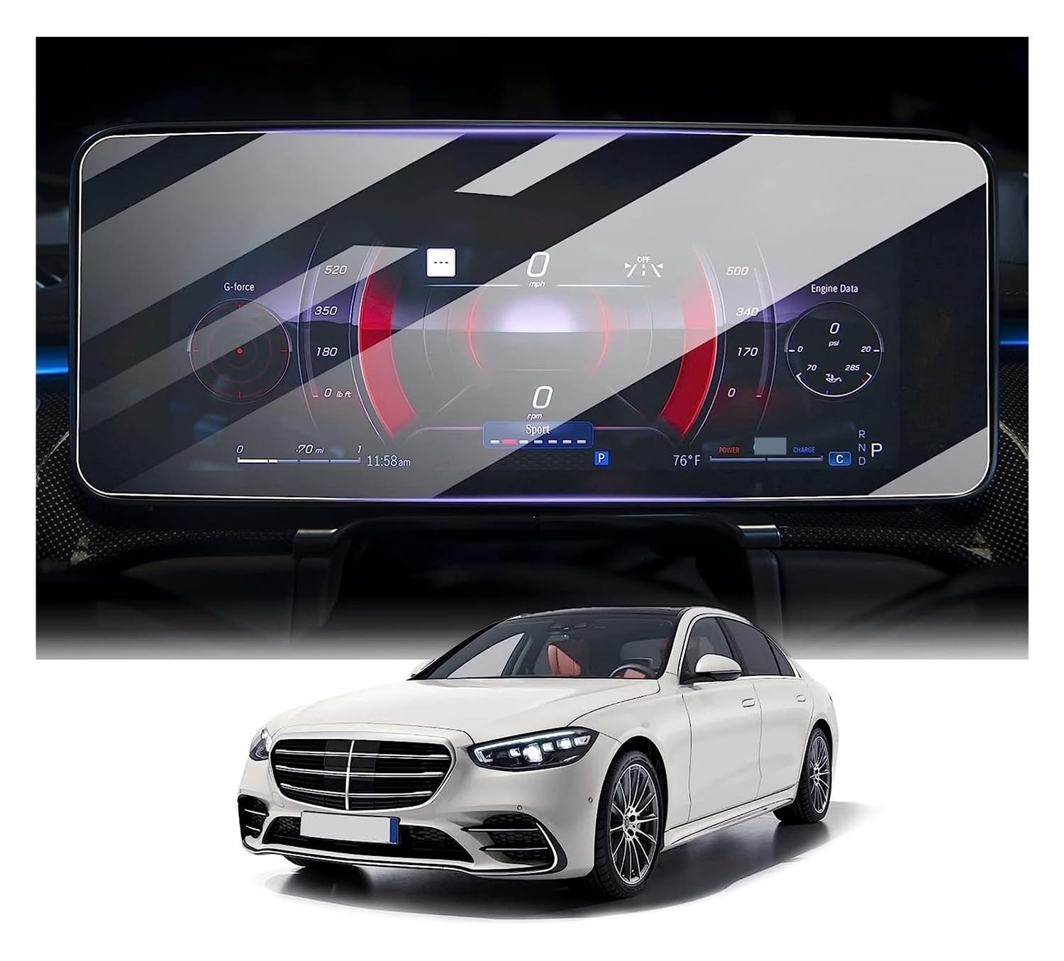 Displayschutzfolie Folie Für S-KLASSE Für W223 2021-2023 Auto-GPS-Navigation Und Dashboard-Touchscreen-Schutzfolie von FALELELV