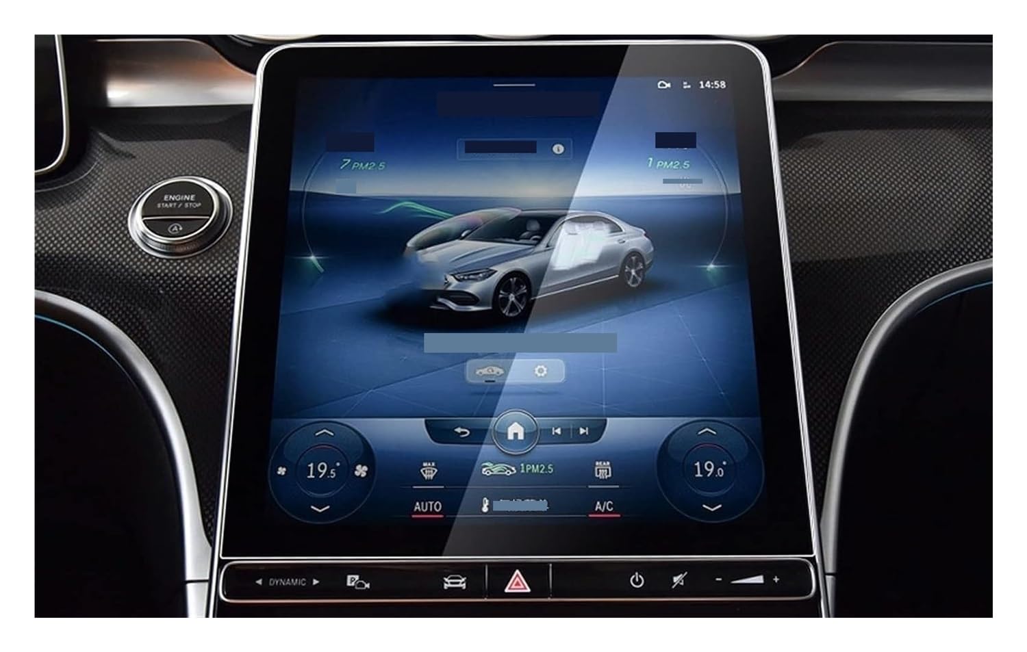 Displayschutzfolie Folie Für S63 2024 Auto GPS-Navigation und Armaturenbrett Touchscreen Schutzfolie von FALELELV