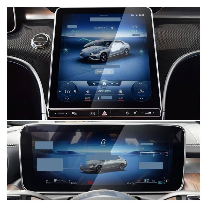 Displayschutzfolie Folie Für S63 2024 Auto GPS-Navigation und Armaturenbrett Touchscreen Schutzfolie von FALELELV