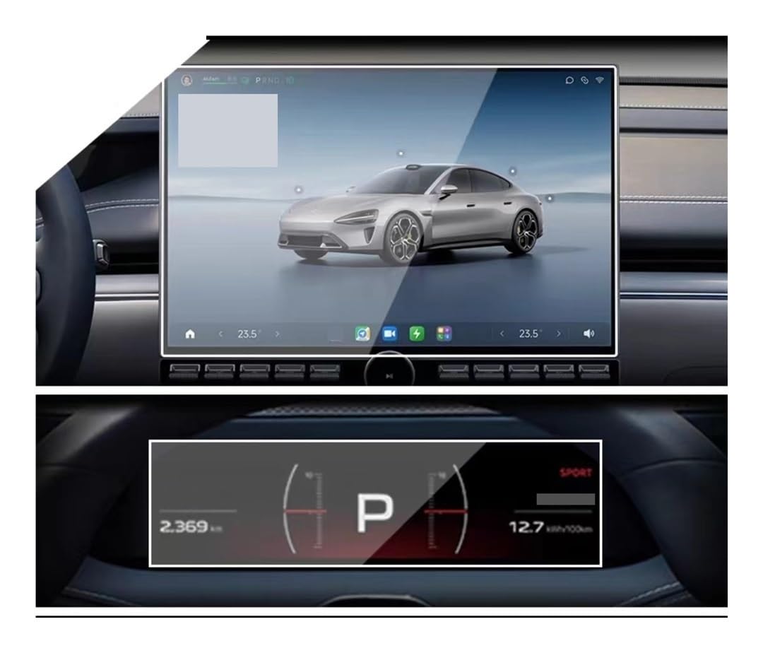 Displayschutzfolie Folie Für XIAOMI Für SU7 2024 Auto GPS-Navigation Und Dashboard-Touchscreen Schutzfolie von FALELELV