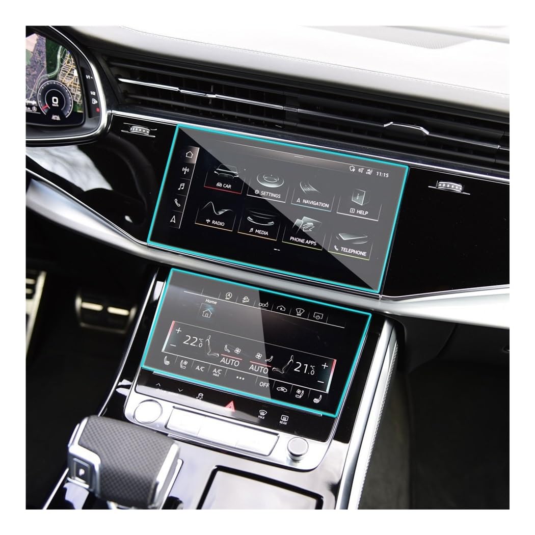 Displayschutzfolie Folie Schutzfolie aus gehärtetem Glas für Q7 2020–2022, Auto-GPS-Navigationsfolie, Instrumententafel-Bildschirm von FALELELV