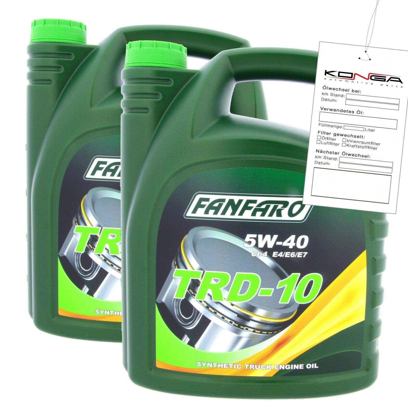 10 Liter FANFARO TRD-10 UHPD 5W-40 E4 E7 CI-4 SL NKW Motoröl MB 228.5 MAN M 3277 von FANFARO