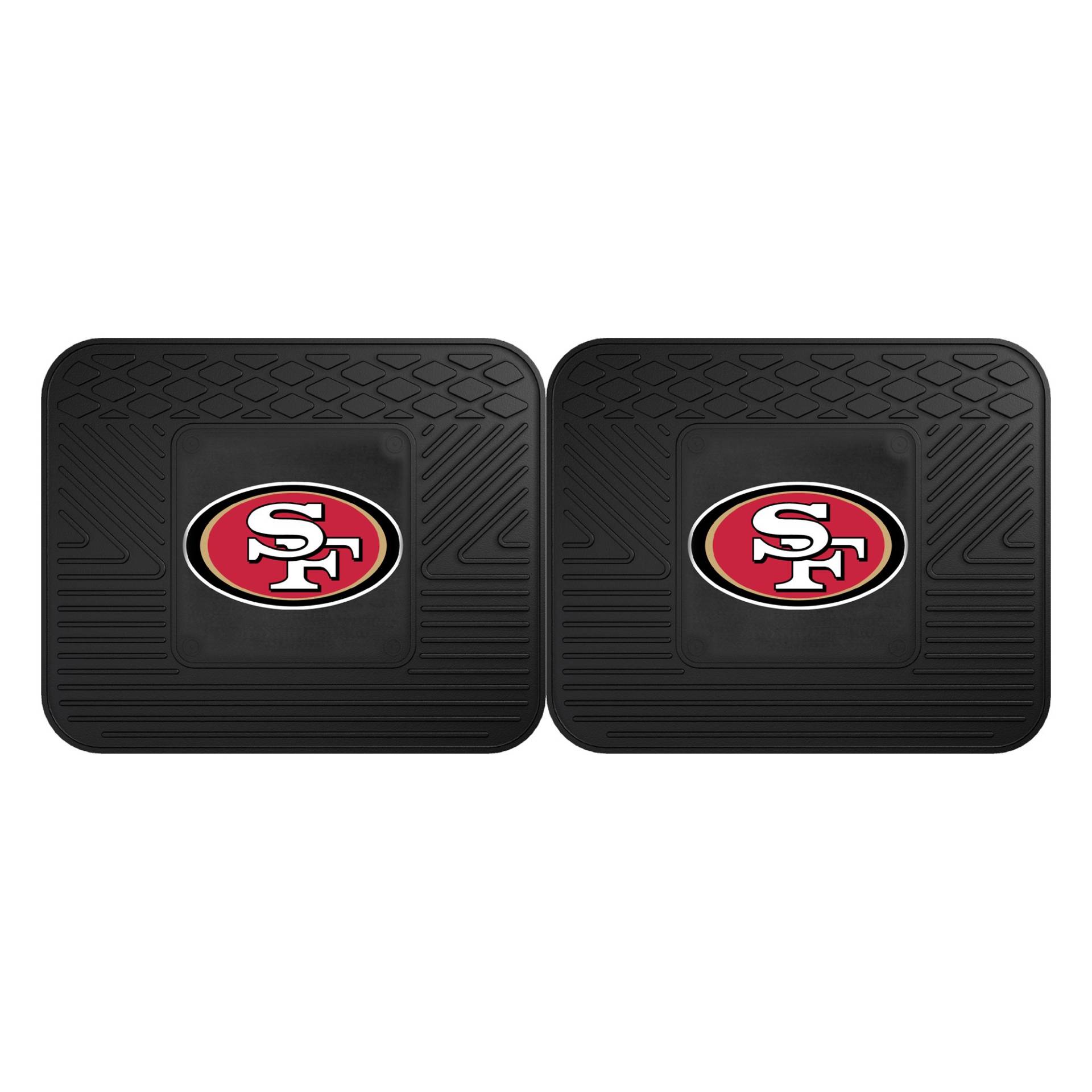 FANMATS NFL – San Francisco 49ers 2 Fußmatten für Rücksitze, 35,6 x 43,2 cm, ovales SF-Primär-Logo von FANMATS