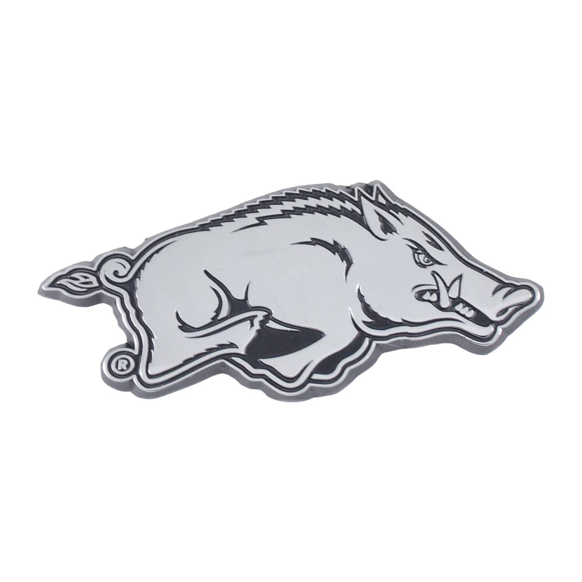 FANMATS 14809 NCAA University of Arkansas Razorbacks Chrom-Team-Emblem, 3,6 x 8,1 cm von FANMATS