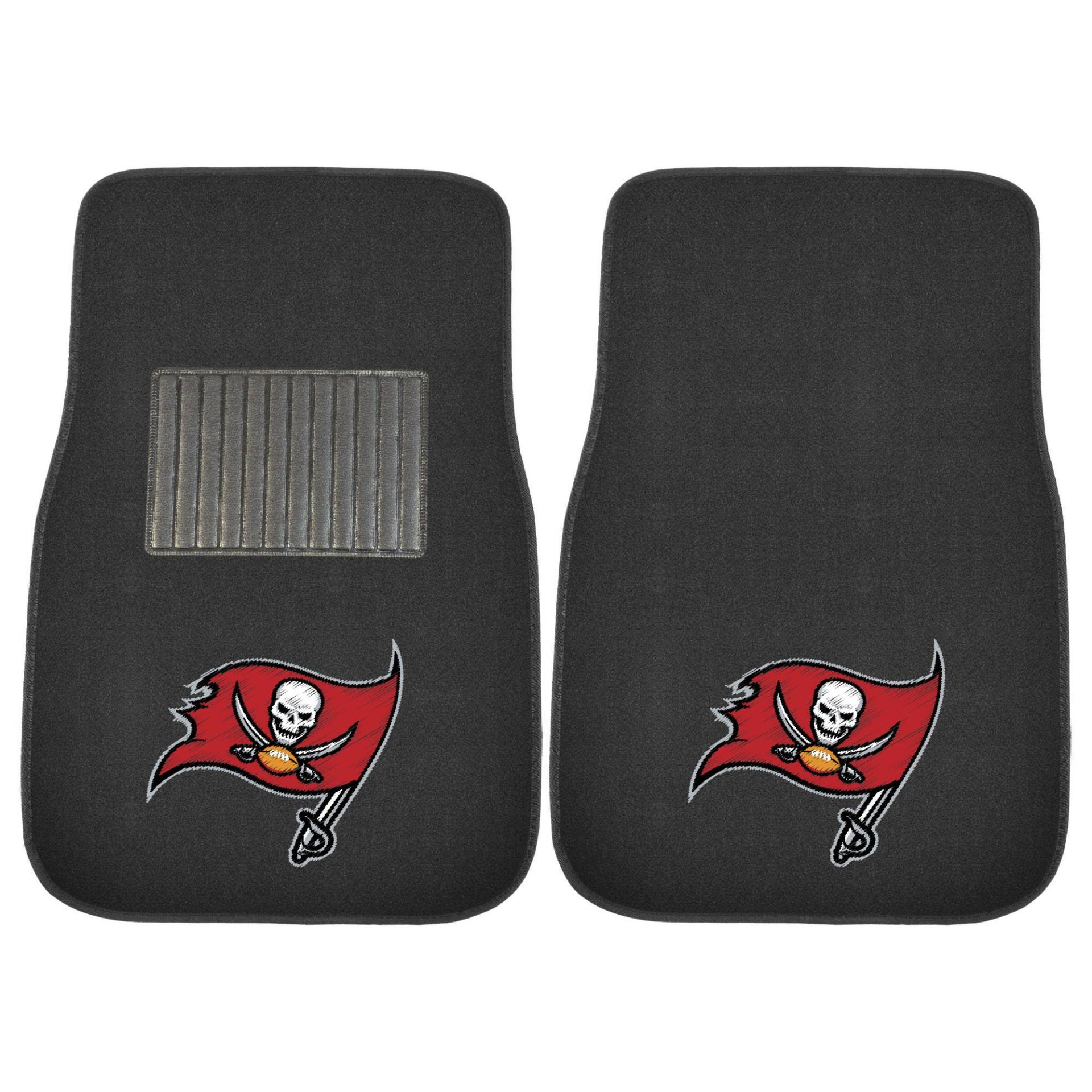 FANMATS 20602 Tampa Bay Buccaneers 2-teiliges gesticktes Team-Logo Automatten Set Vordere Reihe Automotive Fußmatten von FANMATS