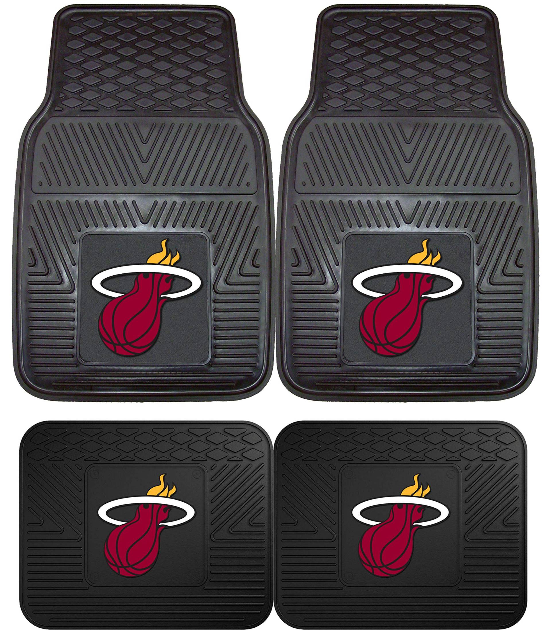 Fanmats Miami Heat Fußmatten-Set, strapazierfähig, Vinyl, 4-teilig von FANMATS