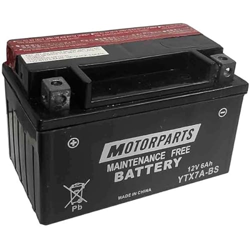 Batterie Motor Parts Minarelli Batterie YTX7A-BS 12 V 6 Ah kompatibel mit Kymco Agility RS 125 4T 09 > 09 > 09 wartungsfrei komplett spezifisch Motorrad Roller von FAR