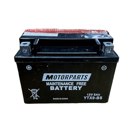 Batterie MOTORPARTS MINARELLI YTX9-BS 12 V 8 Ah kompatibel mit Benelli TRK 502 X - 500 CC 2018 - wartungsfrei komplett Motorrad Roller spezifisch von FAR